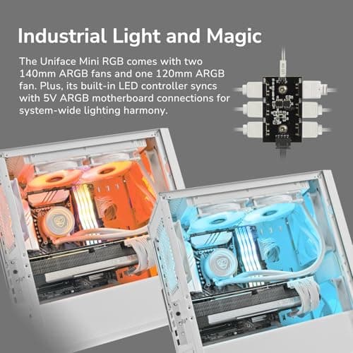 Cougar Uniface Mini RGB Micro ATX Mini Tower Black Tempered Glass, RGB image