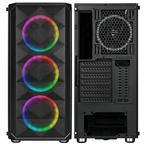 Rosewill SPECTRA D100 ATX Mid Tower Black with Tempered Glass Side Panel and USB 3.2 Gen 1 Type-A, USB 2.0 Type-A image