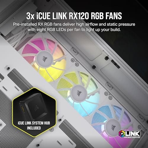 Corsair iCUE LINK 6500X RGB ATX Mid Tower White Tempered Glass image
