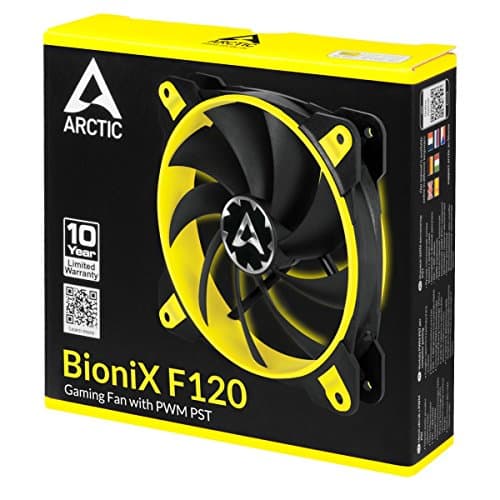 ARCTIC BioniX F120 PWM 69 CFM 120mm Black / Yellow 1-Pack image