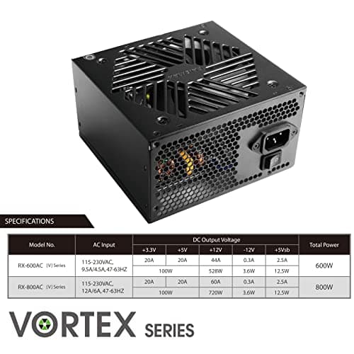 Raidmax Vortex Black ATX 600W Non-Modular 80+ Gold Certified image