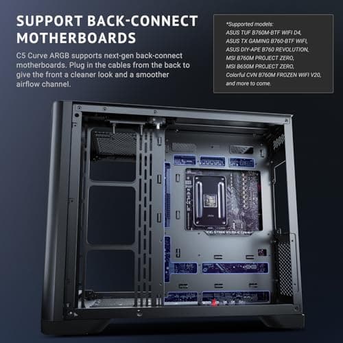 Antec C5 Curve ARGB ATX Mid Tower White with Tempered Glass Side Panel image