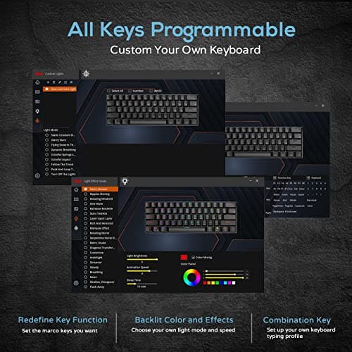 RK61 60% RGB Mechanical Gaming Keyboard Small Compact 61 Keys, Wired/Wireless Bluetooth Mini Portable Keyboard Gaming/Office for iOS Android Windows and Mac with Programmer Brown Switch - White image