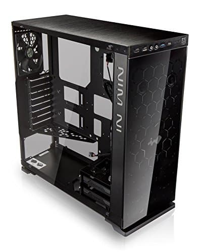 IN WIN 805 GOLD / Black Aluminum / Tempered Glass ATX Mid Tower Computer Case Compatible with ATX 12V/EPS (up to 220mm) Power Supply image