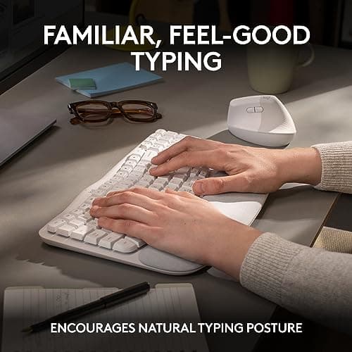 Logitech Wave Keys Bluetooth/Wireless/Wired Ergonomic Keyboard image