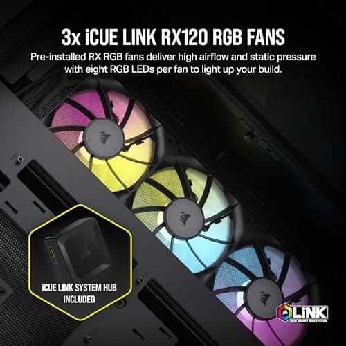 Corsair iCUE LINK 6500X RGB ATX Mid Tower Black with Tempered Glass Side Panel and USB 3.2 Gen 2 Type-C USB 3.2 Gen 1 Type-A image