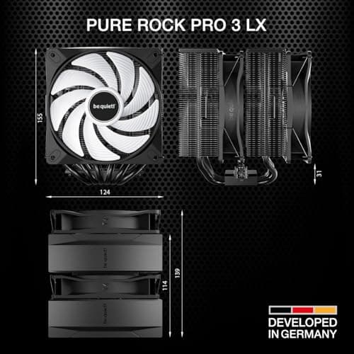 be quiet! Pure Rock Pro 3 LX 61.8 CFM Air 61.8 CFM 155mm Black image