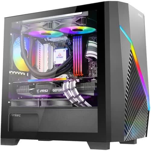 Antec Draco 10 Micro ATX Mini Tower Black Tempered Glass Side Panel, USB 3.2 Gen 1 Type-A image