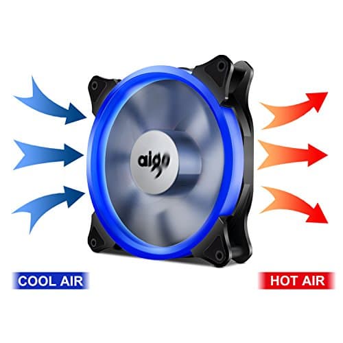 Aigo Halo LED Ring Fan 140mm 14cm Case Fan Silent Sleeve Bearing PC CPU Cooling Neon Quite Clear Case Fan Mod 4 Pin/3 Pin for Computer Cases CPU Coolers and Radiators (140mm, White) image