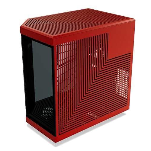 HYTE Y70 Touch Infinite ATX Mid Tower Red / Black Tempered Glass Side Panel, USB 3.2 Gen 2 Type-C, USB 3.2 Gen 1 Type-A image