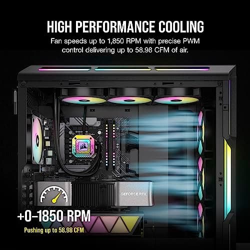 Corsair iCUE AR120 120mm Black Digital RGB PWM 59 CFM 3-Pack image