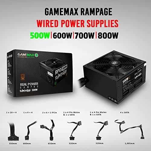 GameMax GP Black ATX 500W Non-Modular 80+ Bronze Certified image