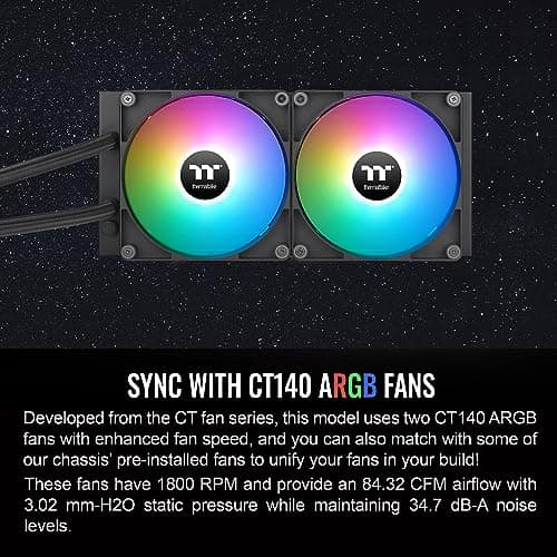 Thermaltake TH280 V2 ARGB Sync Water 280mm 84.32 CFM Black image