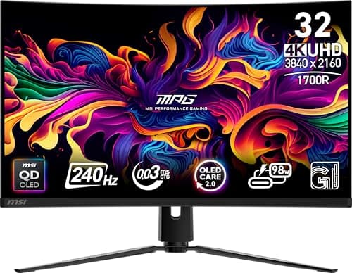 MSI MPG 321CURX 31.5" 4K 240Hz QD-OLED Curved Monitor image