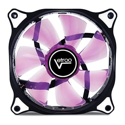 Vetroo 120mm Purple 15-LEDs Cooling Fan for Computer PC Cases, CPU Coolers and Radiators image