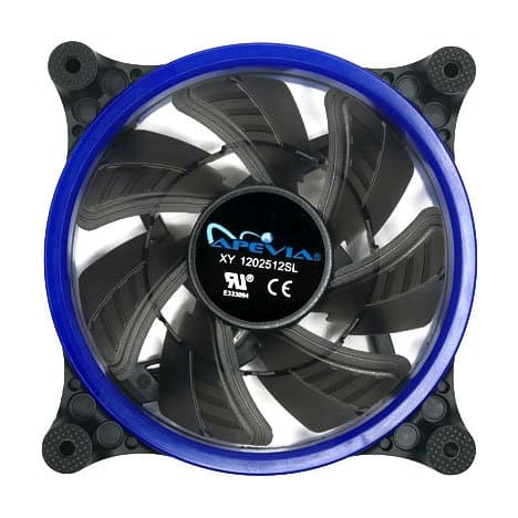 APEVIA 120mm Blue LED Case Fan w/ Anti-Vibration Rubber Pads (5-pk) image