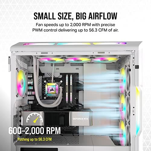 Corsair iCUE AF120 120mm White SLIM RGB PWM 56.3 CFM image