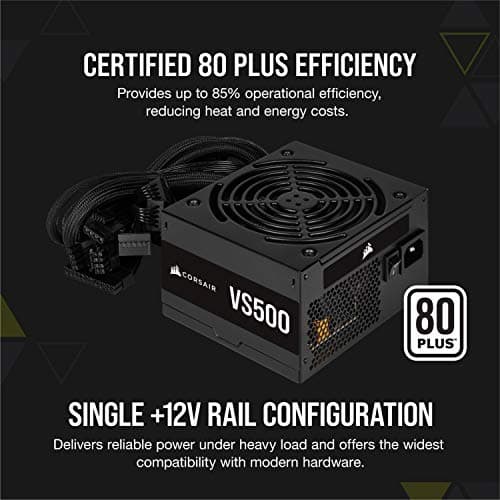 Corsair VS500 (2020) Black ATX 500W Non-Modular 80+ Bronze Certified image