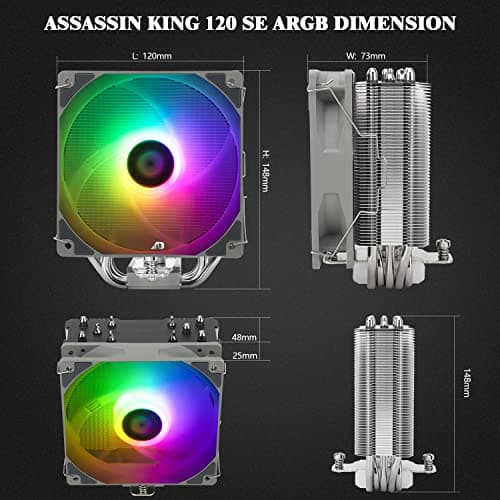 Thermalright Assassin King SE Air ARGB 148mm 66.17 CFM Silver / Gray image