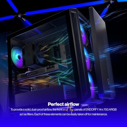 ENDORFY Arx 700 ARGB ATX Mid Tower Black Tempered Glass Side Panel image