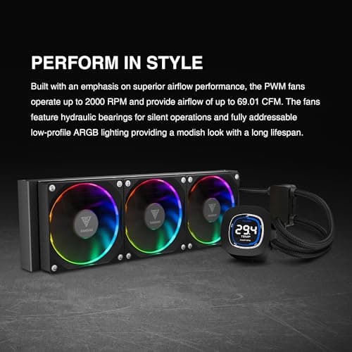 GAMDIAS CHIONE M4-360 Water 360mm 69.01 CFM Black image