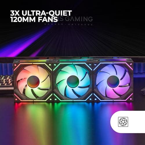 Mars Gaming MF-LINKFINITY 120mm Black Addressable RGB PWM 69 CFM 3-Pack image