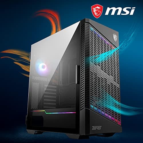 MSI MPG VELOX 100P AIRFLOW ATX Mid Tower Black with Tempered Glass Side Panel and USB 3.2 Gen 2x2 Type-C USB 3.2 Gen 1 Type-A image