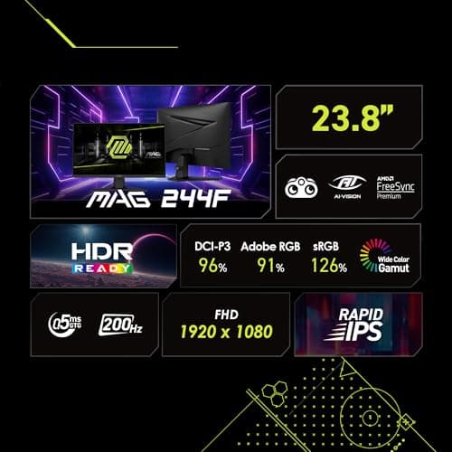 MSI MAG 244F 23.8" 1080p 200Hz IPS Monitor image