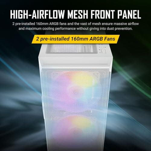 Antec NX416L ATX Mid Tower White Tempered Glass Side Panel image