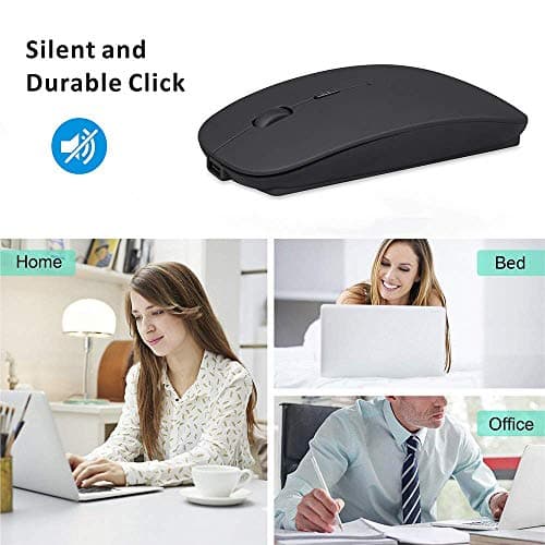 Wireless Mouse Rechargable, Computer Mouse, 2.4G Silent Mouse Computer Office Portable Mobile Optical Mouse with USB Receiver, 3 Adjustable DPI Levels for Laptop, Mac, MacBook, Notebook, PC, Computer image