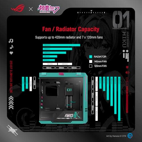 ASUS ROG Strix Helios II Hatsune Miku Edition EATX mid-Tower Gaming PC case image