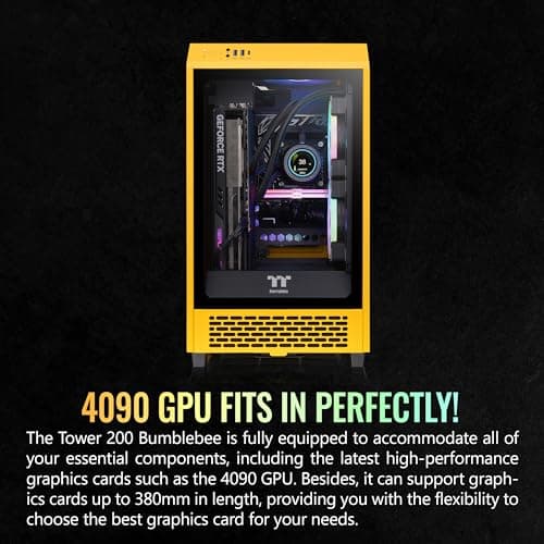 Thermaltake The Tower 200 Mini-ITX Tower Bumblebee Tempered Glass Side Panel image