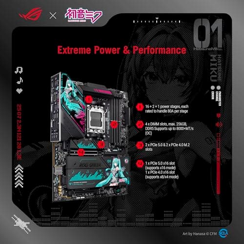 ASUS X870E ROG STRIX X870E-H GAMING WIFI7 HATSUNE MIKU EDITION DDR5 ATX image