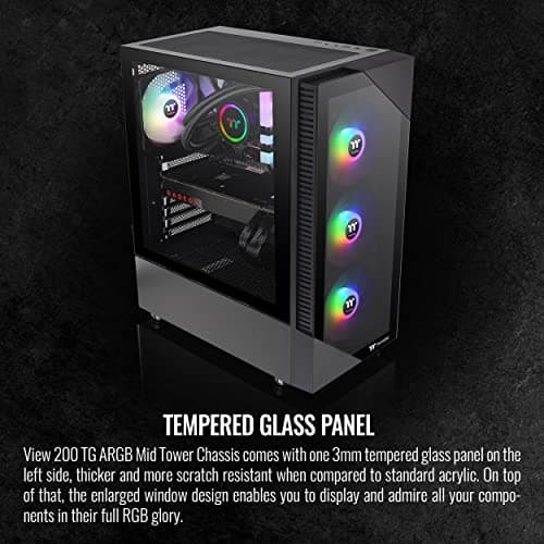 Thermaltake View 200 TG ARGB ATX Mid Tower Black Tempered Glass image