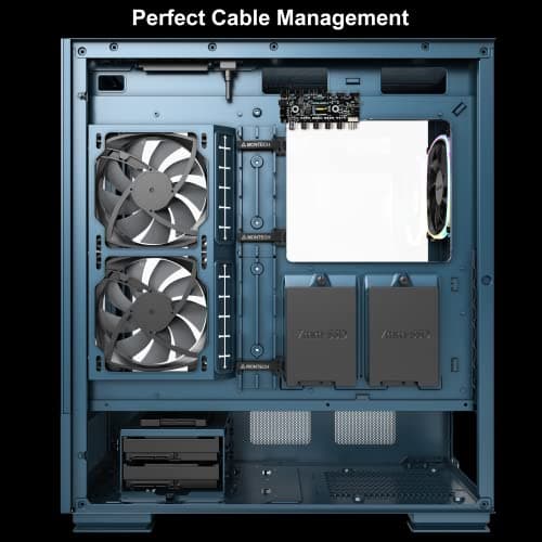 Montech SKY TWO ATX Mid Tower Blue with Tempered Glass Side Panel and USB 3.2 Gen 2 Type-C, USB 3.2 Gen 1 Type-A Front Panel image