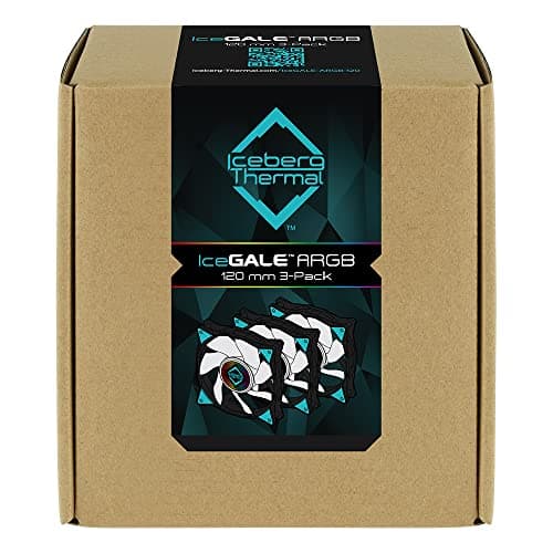 Iceberg Thermal IceGALE 120mm Black / Teal ARGB PWM 94 CFM 3-Pack image