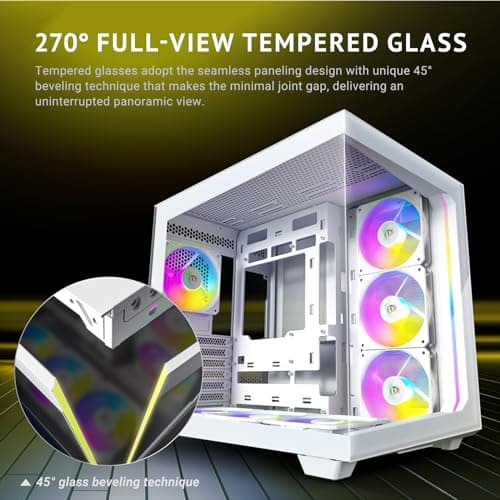 Antec C5 ARGB ATX Mid Tower White Tempered Glass Side Panel Front USB 3.2 Gen 2 Type-C/Gen 1 Type-A image