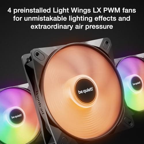 be quiet! Pure Base 501 LX ATX Mid Tower Black with Tempered Glass Side Panel and USB 3.2 Gen 2 Type-C USB 3.2 Gen 1 Type-A image