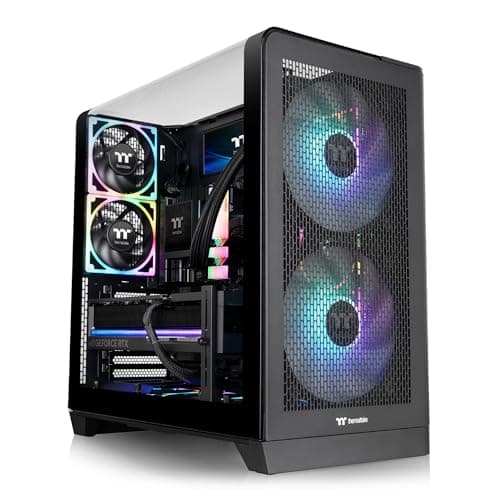 Thermaltake View 390 Air ATX Mid Tower Black with Tempered Glass Side Panel and USB 3.2 Gen 2 Type-C USB 3.2 Gen 1 Type-A image
