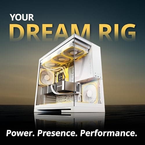 Geometric Future Model 5 ATX Mid Tower White Tempered Glass Side Panel Vent Fanless USB 3.2 Gen 2x2 Type-C USB 3.2 Gen 1 Type-A image