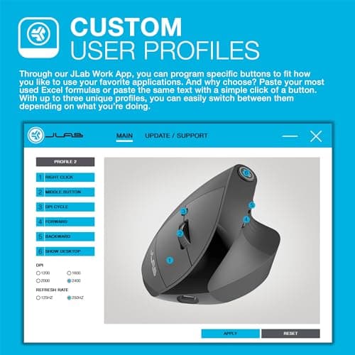 JLab JBuds Bluetooth Wired Wireless Optical Mouse image