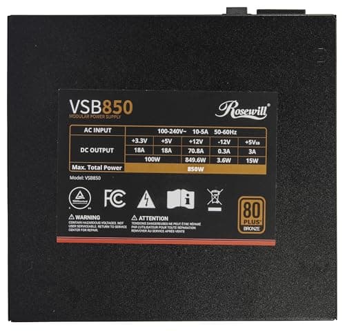 Rosewill VSB 850W Semi-Modular 80+ Bronze Certified image