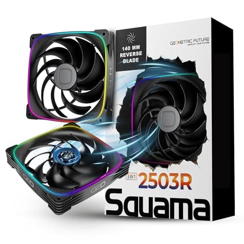 Geometric Future Squama 2503 140mm Black Addressable RGB PWM 91.15 CFM 3-Pack main image