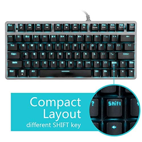 Velocifire Tenkeyless Mechanical Keyboard Mini, 78-Key Compact Ergonomic, Outemu Brown Switches Backlit and Double-Shot ABS Keycaps for Copywriter, Typist and Programmer image