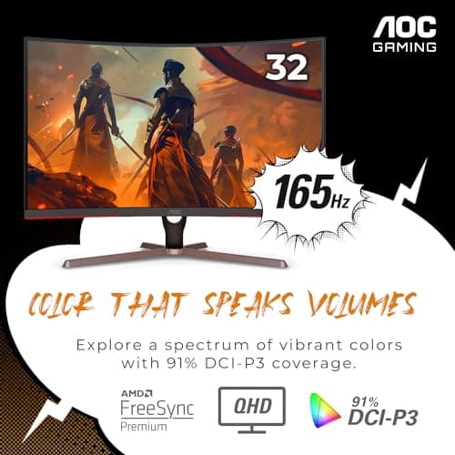 AOC CQ32G3SE 31.5" 1440p 165Hz VA Curved Monitor image