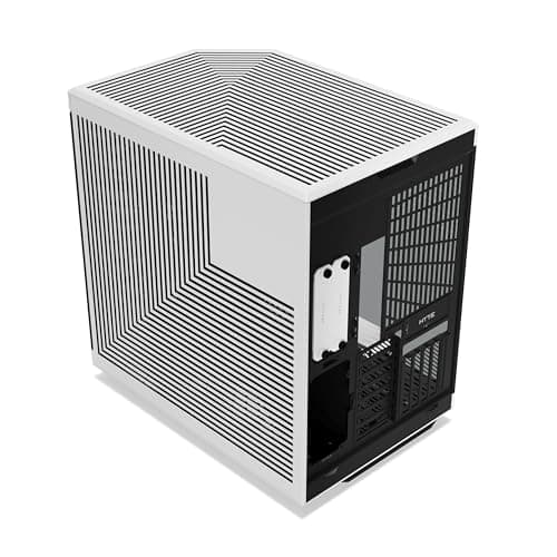 Hyte Y70 Touch Infinite Dual Chamber ATX Mid Tower Modern Aesthetic Case with Integrated 2.5K LCD Touchscreen - Panda/White image