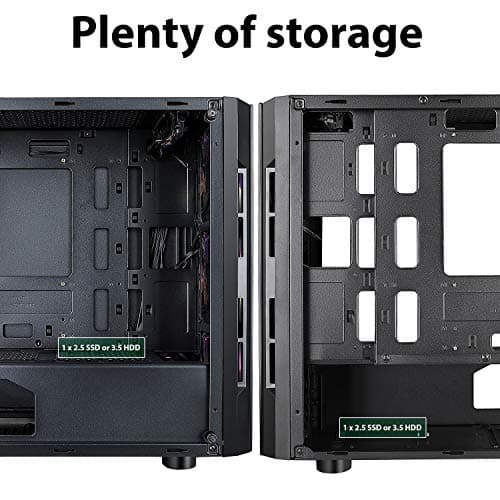 CiT Flash Micro ATX Mid Tower Black with Tempered Glass Side Panel and USB 3.2 Gen 1 Type-A, USB 2.0 Type-A image