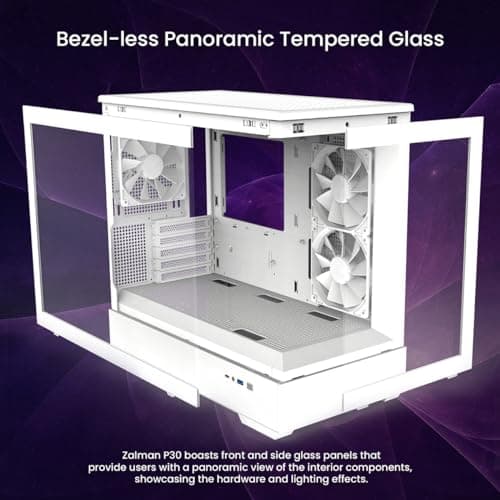 Zalman P30 Micro ATX Mini Tower White Tempered Glass Side Panel image