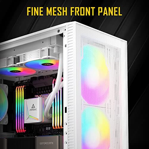 Antec NX410 ATX Mid Tower White with Tempered Glass Side Panel and USB 3.2 Gen 1 Type-A, USB 2.0 Type-A image