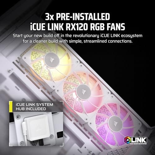 Corsair iCUE LINK 3500X RGB ATX Mid Tower White Tempered Glass image